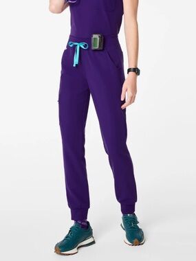 Figs Purple Zamora Drawstring Jogger Scrub Pants Cargo Pocket Size XS 25” Inseam